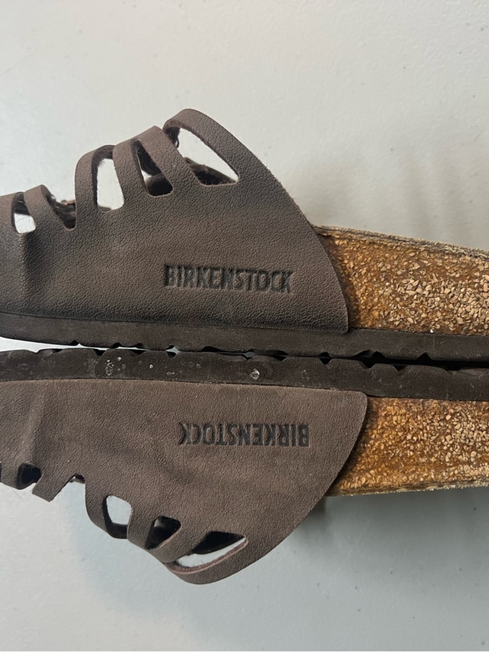 Birkenstock Brown Multi Strap Sandals Size 40 EU Women’s Cork Footbed Worn - Picture 8 of 10